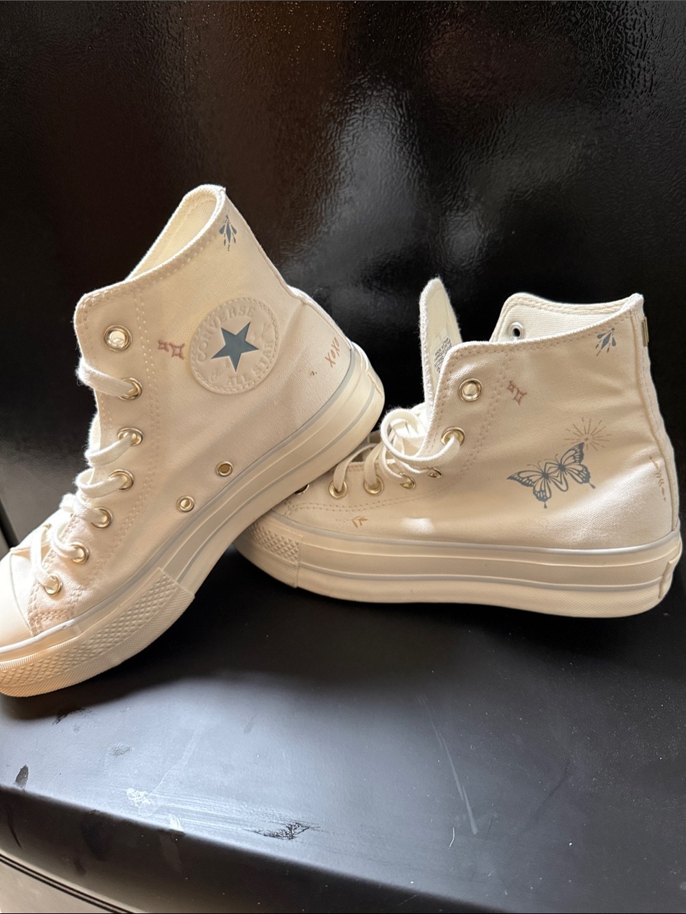 Converse Women's High-Top Sneakers in Off-White Canvas
